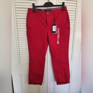 TOMMY HILFIGER Women's Hampton Cuffed Chino Straight-Leg Pants Size 6